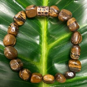 classic tigers eye pebble healing bracelet